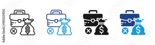 Job Loss icon set multiple style collection