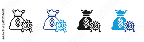 Performance Bonus icon set multiple style collection