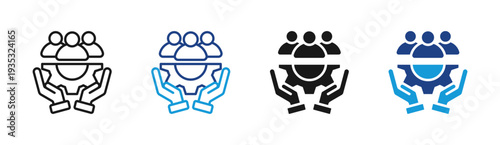 Worker Protection icon set multiple style collection