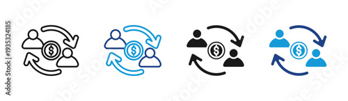 Payroll Process icon set multiple style collection