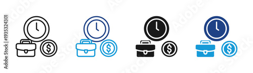 Work Deadline icon set multiple style collection