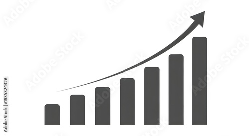 Free Download Ascending Growth Bar Chart with Upward Arcing Trendline ascending bars - GFXLoad