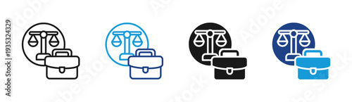 Legal Employment icon set multiple style collection