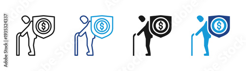 Retirement Plan icon set multiple style collection
