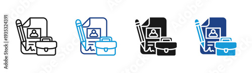 Job Application icon set multiple style collection
