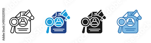 Resume Review icon set multiple style collection