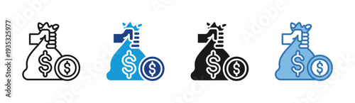 Salary Bonus icon set multiple style collection