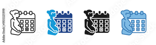 Maternity Leave icon set multiple style collection