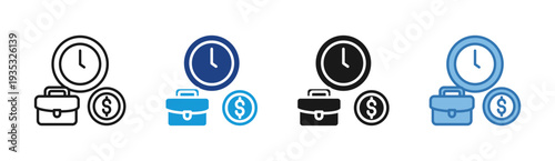 Work Deadline icon set multiple style collection