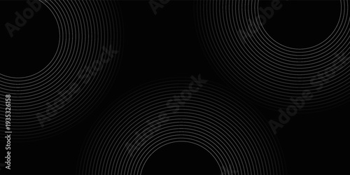 Create a bold look with a centric circle background featuring vector graphics of sound waves.