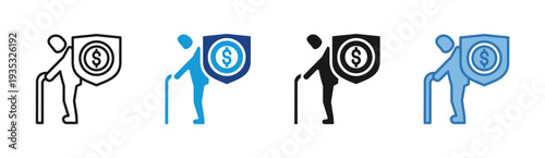 Retirement Plan icon set multiple style collection