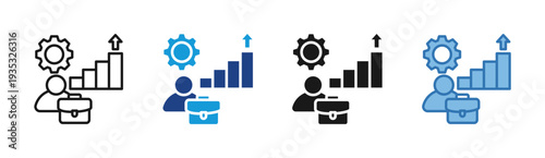 Career Growth icon set multiple style collection
