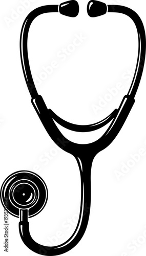 Antique Stethoscope silhouette vector illustration