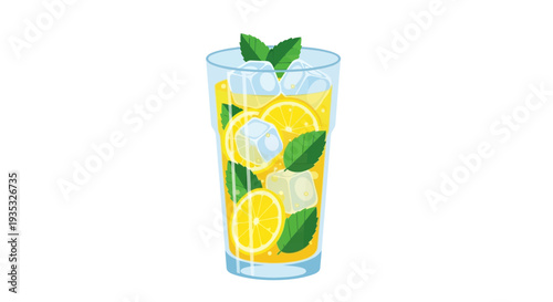 Vector illustration of a refreshing lemonade drink