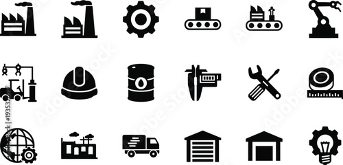 Industrial and construction icons set