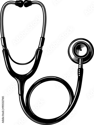 Antique Stethoscope silhouette vector illustration