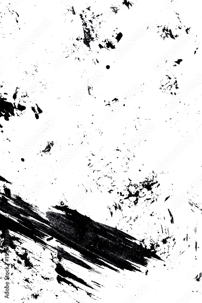 Naklejka premium Abstract smears of black acrylic paint isolated on a transparent background.