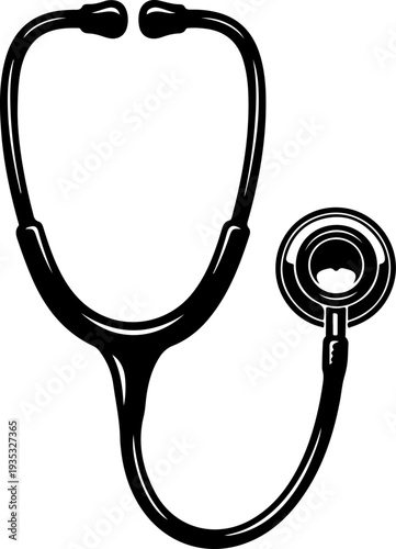 Antique Stethoscope silhouette vector illustration