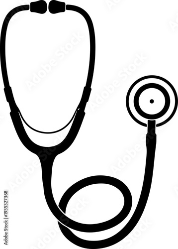 Antique Stethoscope silhouette vector illustration