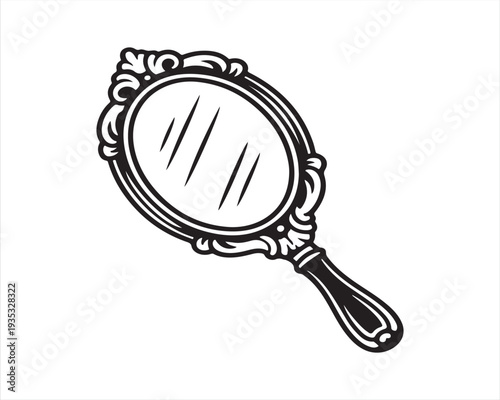 Elegant vintage cosmetic mirror with ornate frame