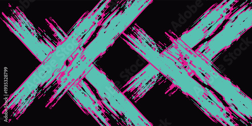 Car sticker wrap banner abstract sporty lines pink blue greenish grunge color combination brush storm thunder pattern racing motorsport, Vector Illustration.