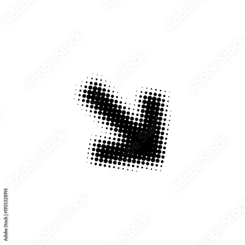 Black halftone arrow icon isolated on Transparent Background