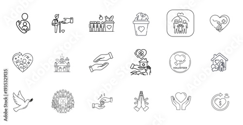 Collection of icons depicting various everyday activities and objects