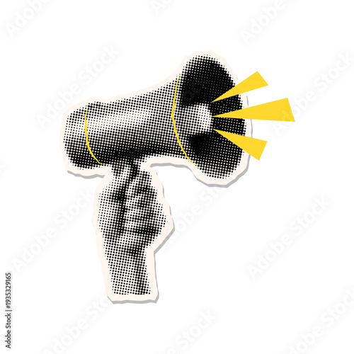 Obraz na płótnie megaphone with hand illustration isolated on Transparent Background