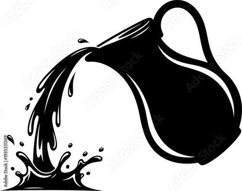 liquid pouring from a jug silhouette vector illustration