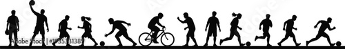 Evolution of human movement and transportation silhouettes