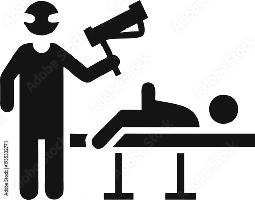 Medical Specialist Administering Treatment with Advanced Diagnostic Equipment