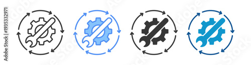 Maintenance Icon Set Multiple Style Collection