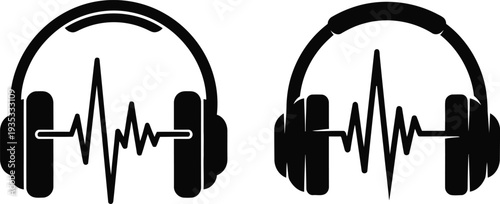 Headphone sound wave logo design