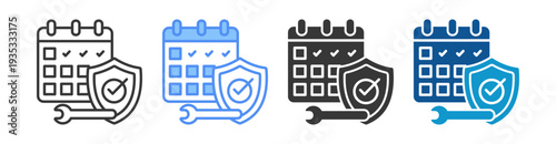 Schedule Icon Set Multiple Style Collection