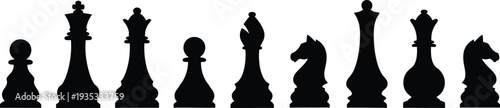 Chess pieces silhouette