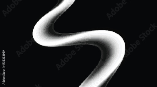 A white wavy line on a black background with a smooth curved shape