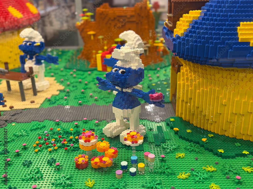 Fototapeta premium Lego smurf diorama