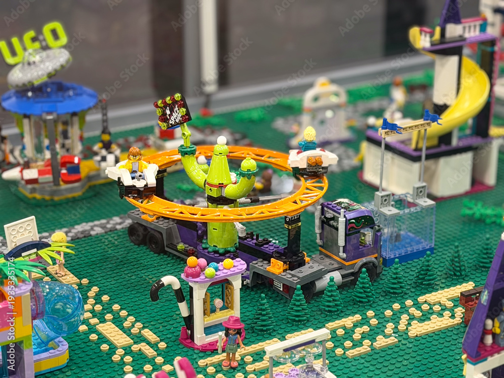 Fototapeta premium Lego amusement park playset scene