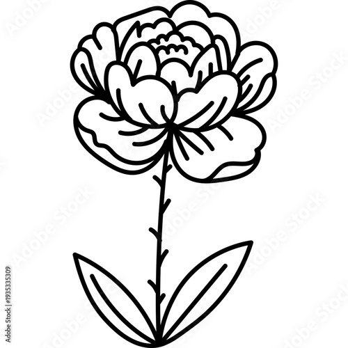 Minimalist Flower Outline Drawing