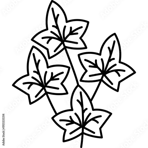 Simple Ivy Leaf Icon Outline