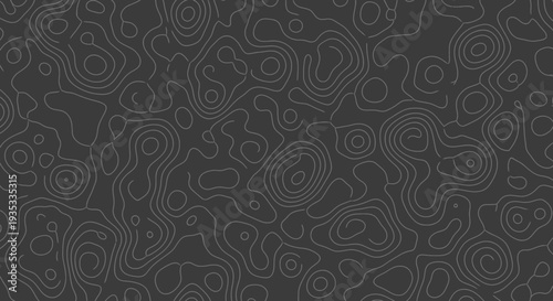 Dark grey topographic map pattern with swirling contour lines.