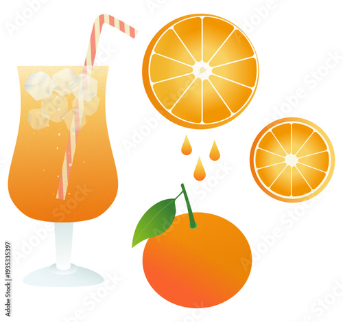 オレンジとオレンジジュース