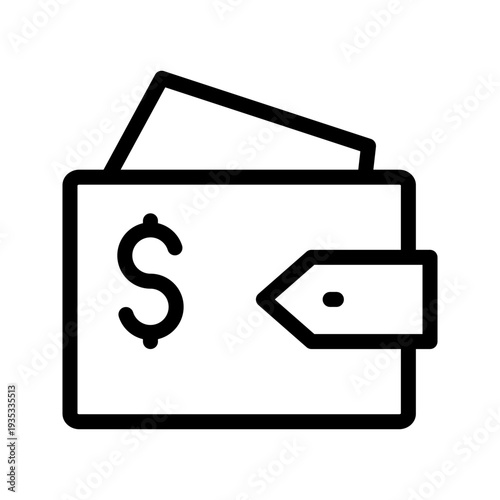Wallet icon for cash storage, digital payments and personal finance