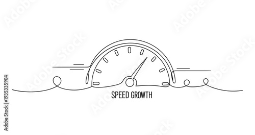 Speedometer indicating rapid growth in business performance. None editable stroke