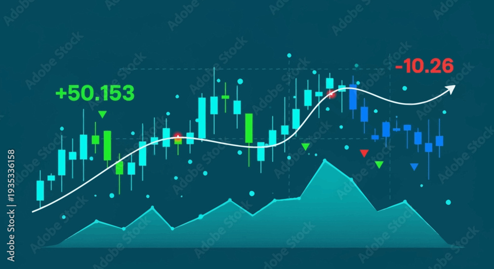 Naklejka premium Financial Market Trends and Stock Exchange Graphs.