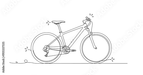 Road bicycle stationary on pavement with minimal decoration. No editable stroke