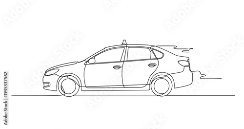 Sedan taxi displayed in side profile on flat ground. No editable stroke