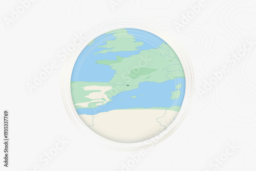 Stylized Map of Andorra with Neighboring Areas.