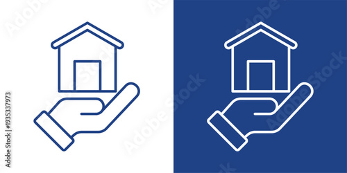 Property Blue And White Icon Style Collection