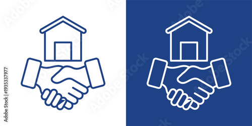 Realestate Blue And White Icon Style Collection